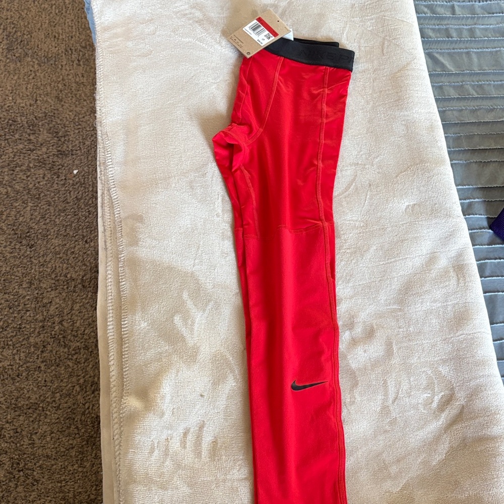 Nike Kids Bright Red Joggers with Black Accents